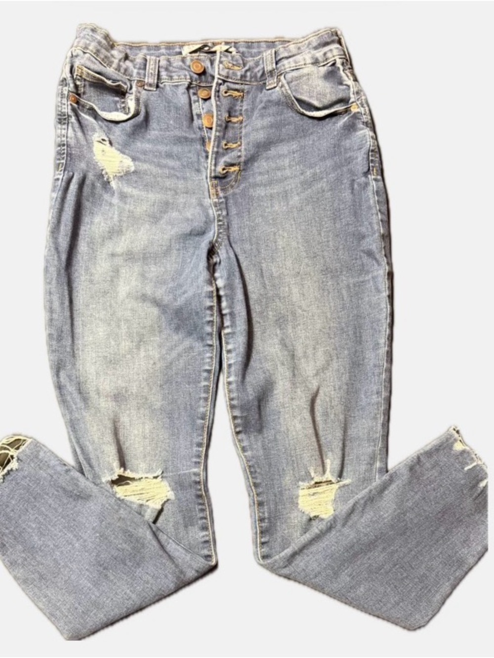 Girls High-Rise Distressed Women's Light Blue Jeans